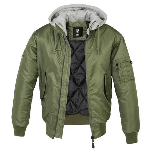 Fliegerjacke mit Sweat-Kapuze von Brandit
