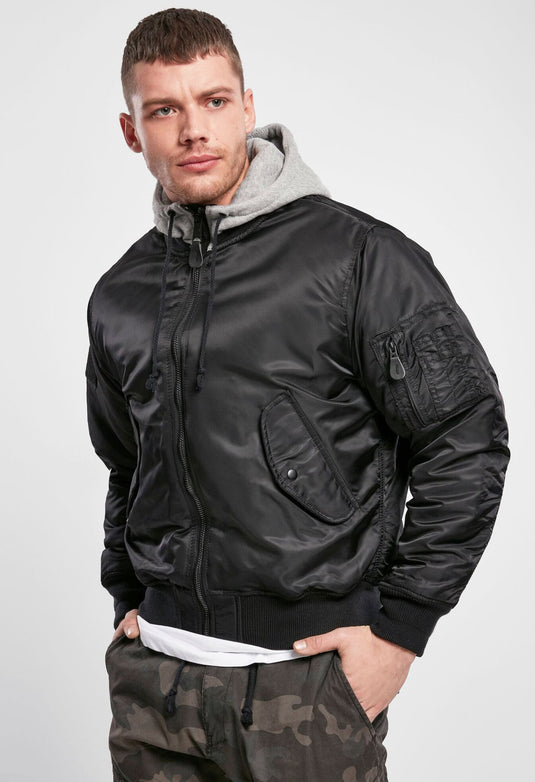 Fliegerjacke mit Sweat-Kapuze von Brandit