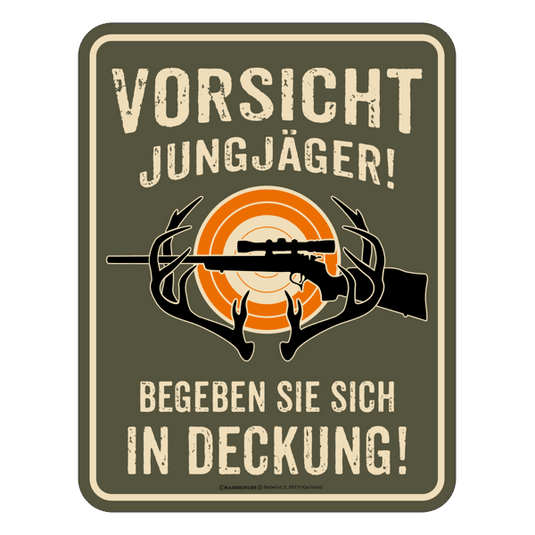 Blechschild "Vorsicht Jungjäger" Artikelbild 1