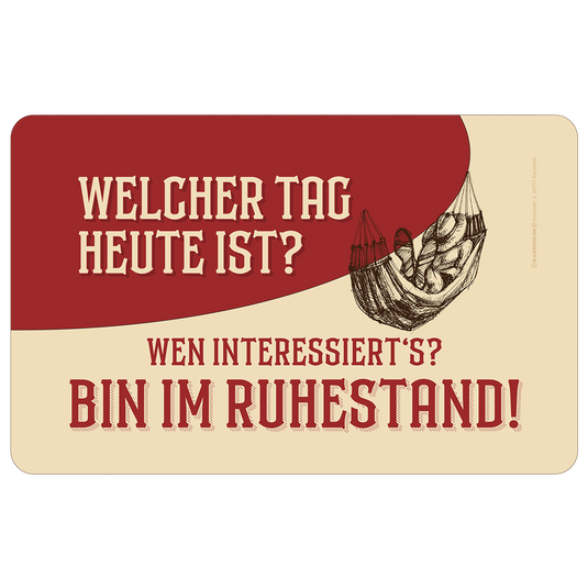 Frühstücksbrett "Welcher Tag heute ist?"