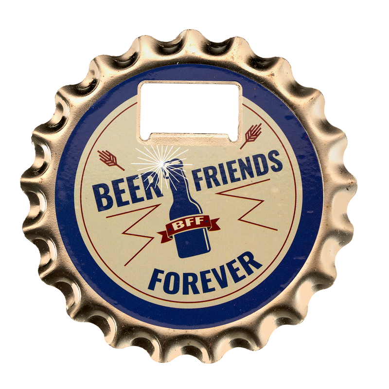 Laden Sie das Bild in Galerie -Viewer, Magnetischer Bieröffner/Untersetzer "Beer Friends Forever"
