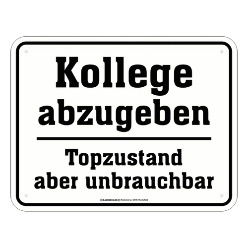 Blechschild 