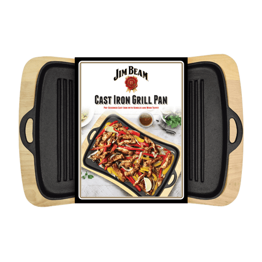 Jim Beam Gusseiserner Grillaufsatz mit Holzuntersetzer Artikelbild 1