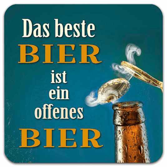 5er Set Blechuntersetzer "Das beste Bier" Artikelbild 1