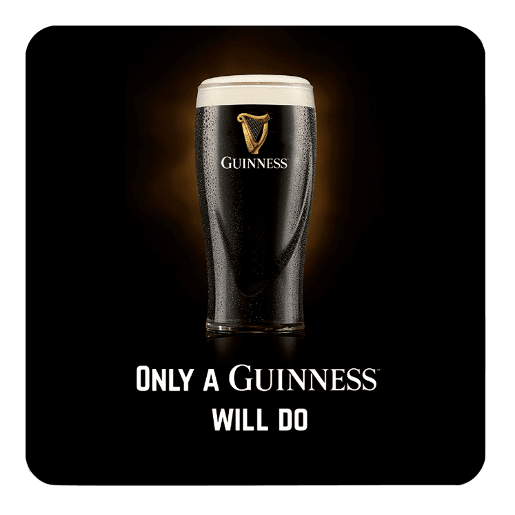 Laden Sie das Bild in Galerie -Viewer, Guinness 5er Set Blechuntersetzer &quot;Only a Guinness will do&quot; Artikelbild 2
