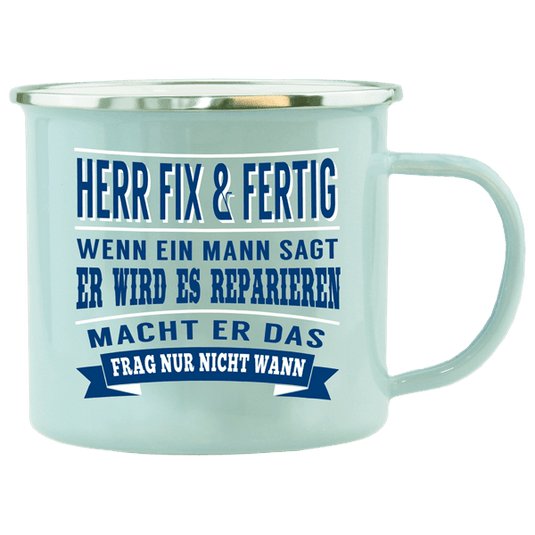 Emaille-Becher "Herr Fix & Fertig" Artikelbild 1