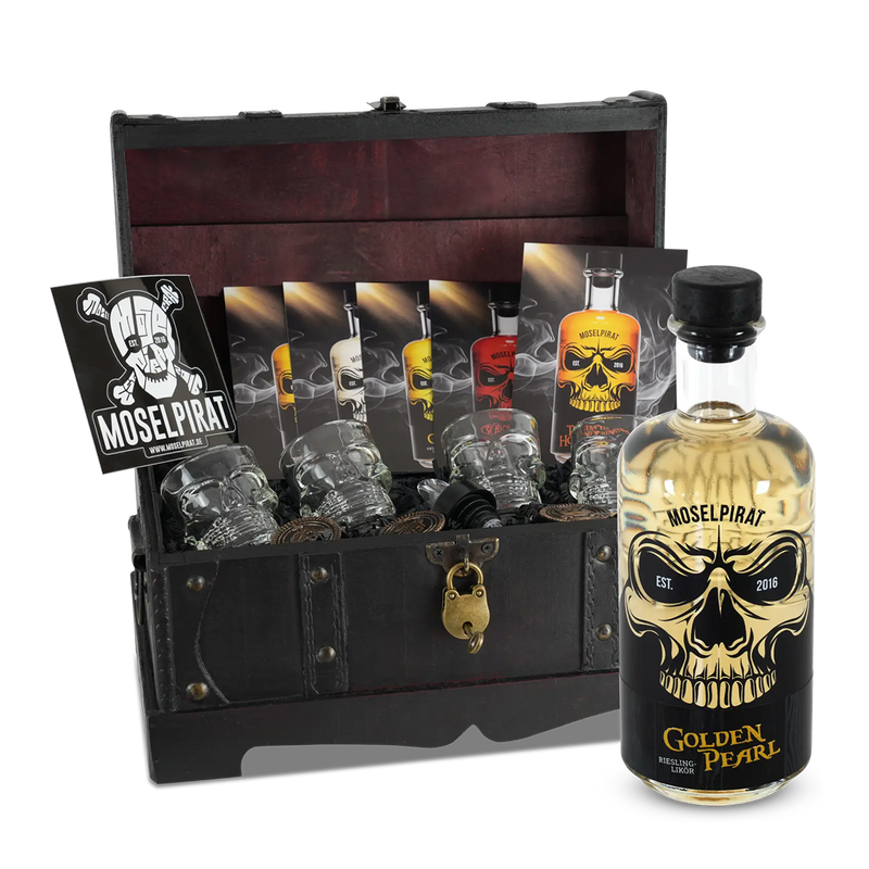 Laden Sie das Bild in Galerie -Viewer, Piraten Truhe Golden Pearl Riesling Likör
