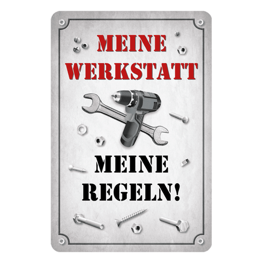 Blechschild "Meine Werkstatt , meine Regeln" Artikelbild 1