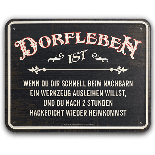 Blechschild "Dorfleben" Artikelbild 1