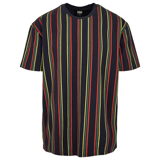 Oversized T-Shirt "Stripes" von Urban Classics midnightnavy/burnedred 5XL Artikelbild 1