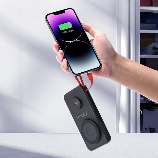 Powerbank 10000 mAh 3-in-1 kabellose Schnellladung