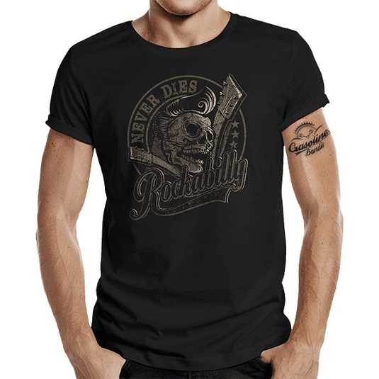 T-Shirt "Rockabilly never dies" von Gasoline Bandit Artikelbild 1