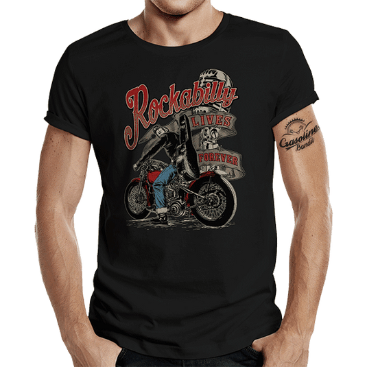 T-Shirt "Rockabilly lives forever" von Gasoline Bandit Artikelbild 1